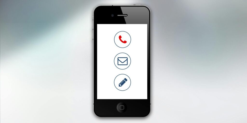 pexels photo 263564 263564 Smartphone showing communication icons for call, email, and messaging on screen.
